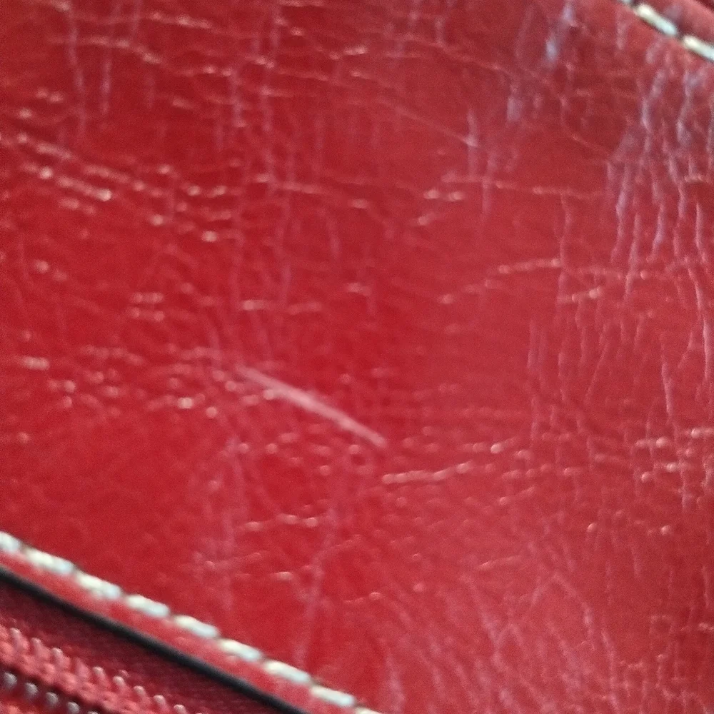 Giani Bernini Glazed RED Leather‎ Crossbody Purse Handbag Casual